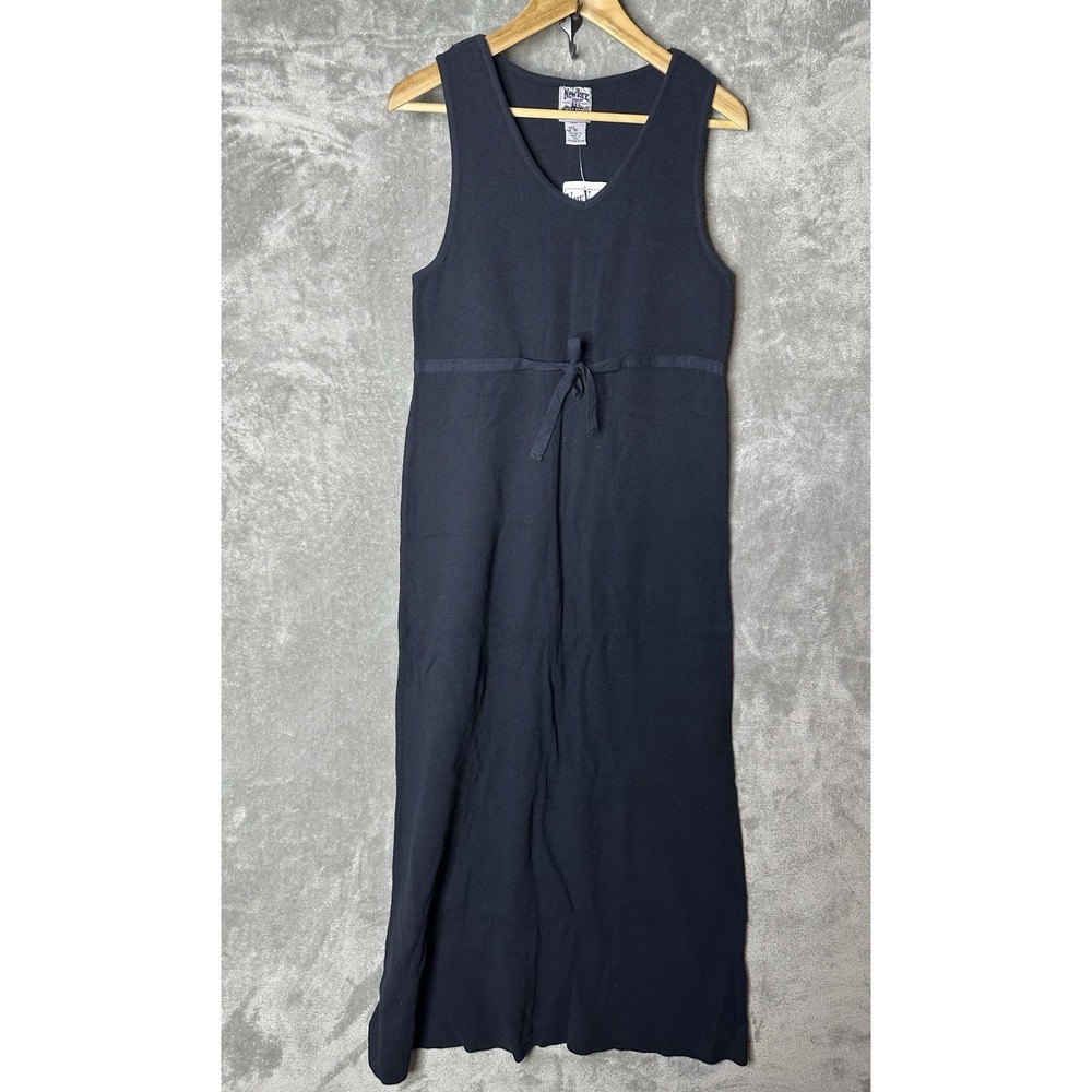 Vintage New York Laundry Dress Black Made in the USA‎ NWT Sleeveless Tie Waist